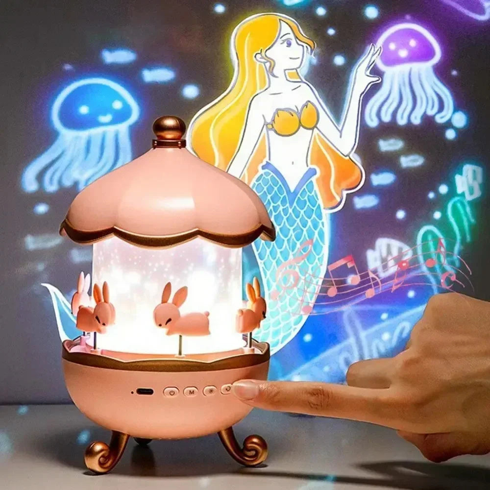 Gece Lambası Projektörü Çocuk Odası Çocuk Odası Uzay Döndürme USB Şarj Edilebilir Led Gece Lambası