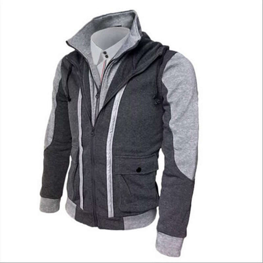 Casual Men Jackets Coats featuring a stylish hooded design with a zipper and cotton lining, perfect for spring and autumn.