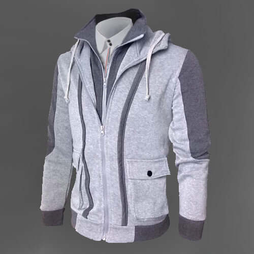 Casual Men Jackets Coats with cotton liner and stand-up collar, suitable for spring and autumn wear.