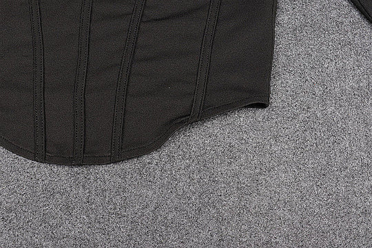 Balık Kılçığı Korse Sırtı Fermuarlı Fileli Atlet